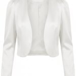 BOLEROSE Formal Long Sleeve Satin Bolero Shrug Occasion Jacket