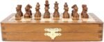 House of Chess - 8 Inch Wooden Magnetic Folding Travel Chess Set - Board with Algebraic Notation + 2 Extra Pawns & 2 Extra Queens- Handmade (Acacia Wood) - Image 8