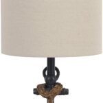 Decor Therapy Anchor Resin Accent Lamp, Easy on/Off Push-Through Light Switch, Coastal Style, Energy Efficient, 40W, Antique Navy - (8" D x 8" W x 16" H)