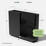 Veradek Block Series Span Plastic Planter - Tall Rectangular Planter for Indoor or Outdoor Patio/Porch | Durable All-Weather with Removable Insert Bucket | Modern Design for Plants, Flowers, Garden - Image 2