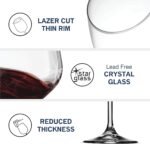 Bormioli Rocco 18oz Red Wine Glasses, Crystal Clear Star Glass, Laser Cut Rim For Wine Tasting, Elegant Party Drinking Glassware, Restaurant Quality (Set of 4) - Image 8