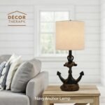 Decor Therapy Anchor Resin Accent Lamp, Easy on/Off Push-Through Light Switch, Coastal Style, Energy Efficient, 40W, Antique Navy - (8" D x 8" W x 16" H) - Image 6