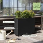 Veradek Block Series Span Plastic Planter - Tall Rectangular Planter for Indoor or Outdoor Patio/Porch | Durable All-Weather with Removable Insert Bucket | Modern Design for Plants, Flowers, Garden - Image 6