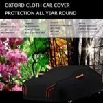 generic Full car cover suitable Compatible with Rolls Royce Ghost 2009-2014,all-weather car cover, sun protection, rain protection, dust protection, wind protection (Black Orange) - Image 4