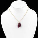 Raw Gemstone Necklace – Natural Crystal Pendant on 18K Gold Plated Chain – 15-25mm Chunky Gemstone – Healing Jewelry for Women – Boho Gift for Her – Adjustable Chain - Image 5