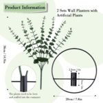 GREENTIME 4 Pcs Hanging Planters with 15in Artificial Eucalyptus Plants for Indoor Outdoor Home Bathroom Living Room Wall Decor (Black, Circle) - Image 2