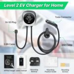 50A Level 2 Tesla EV Charger with NACS Connector, Smart App Control, Large Display, RFID Access, 14-50 Plug, 25FT Cable – Electric Vehicle Home Wall Charging Station for All Tesla - Image 6