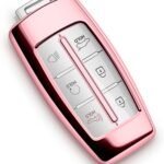 for Genesis Key Fob Cover 2024 2023 2022 G70 G80 G90 GV60 GV70 GV80 Car Key Case Transparent fits 6 Buttons and 8 Buttons