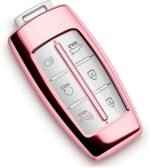 for Genesis Key Fob Cover 2024 2023 2022 G70 G80 G90 GV60 GV70 GV80 Car Key Case Transparent fits 6 Buttons and 8 Buttons