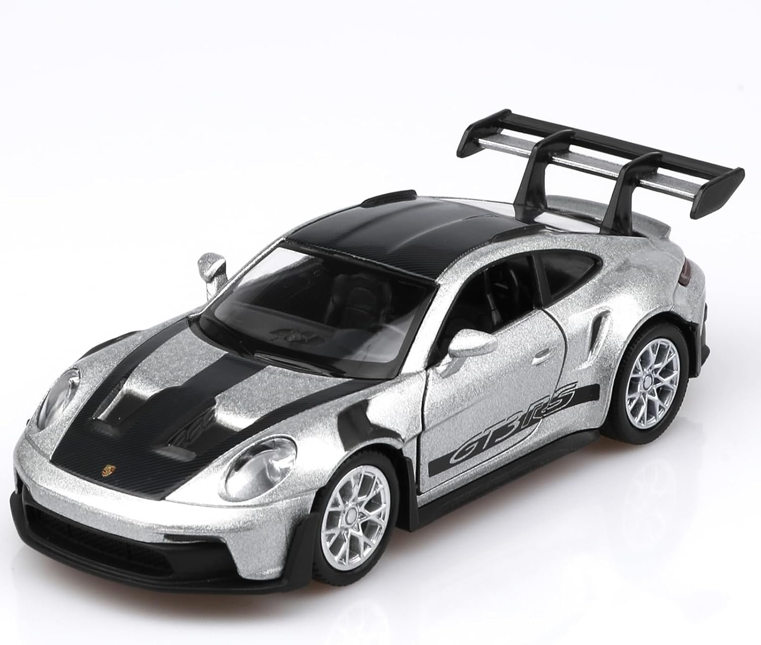 711eD4H7xLL._AC_SL1500_.jpg 1/36 Scale Porsche 911 GT3 Diecast Car Models,Pull Back Vehicles Porsche 911 Toy Car,Cars Gifts for Boys Girls (Silver) - Image 1