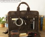 Leather Messenger Bag for Men - Laptop Case, Office Briefcase, Computer Satchel for Laptops - Image 4