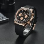 Pagani Design Men's Quartz Watch Simple Style High Precision Chronograph Waterproof Ceramic Bezel Stainless Steel Chain - Image 2