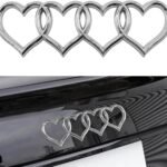 Love Heart Logo Rear Trunk Emblem, 3D Badge Decal Sticker, Car Replacement 3D Sticker, Universal Car Accessories Exterior Decoration Fit for Audi A3 A4 A5 A6 A8 TT R8 Q3 Q5 Q7 (Silver)