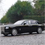 Toy car Model 1/18 for Rolls Royce Phantom Alloy Luxy Car Model Diecast Toy Collection Sound Light Kids Gift (Color : Black)