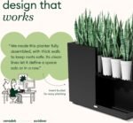 Veradek Block Series Span Plastic Planter - Tall Rectangular Planter for Indoor or Outdoor Patio/Porch | Durable All-Weather with Removable Insert Bucket | Modern Design for Plants, Flowers, Garden - Image 3