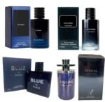 4-Piece Fragrance Gift Set for Men - Strong, Extrait, Pour Homme and Blue De Paris Aromatic, Floral, Oriental & Woody Notes - 3.4 OZ Eau De Parfum