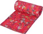 Indian handblock Kantha Floral Printed Handmade Quilted Blanket- Vintage Cotton Quilts Queen Size- Kantha Stitch Reversible Throw Blanket- Quilts from India - Image 4