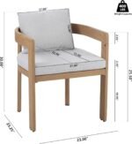 Christopher Knight Home Elko Acacia Wood Outdoor Dining Set for 6, Wooden 7 Piece Patio Dining Table Set, Outdoor Metal Dining Chair and Table Set with Cushion, Patio Furniture Set, Teak+Light Gray - Image 6