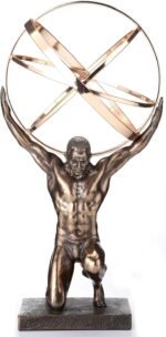 Veronese Design 9 Inch Atlas Carrying Celestial Sphere Statue Cold Cast Resin Antique Bronze Finish