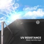 9' X 12' Cantilever Patio Umbrella with Base Included Rectangular Outdoor Large Offset Umbrellas with 7 Tilts Adjustable 360°Rotation for Deck Pool Garden Backyard, Black - Image 8