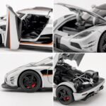 1:32 Scale Car Model Compatible for Collectible ONE1 Toy Vehicle, Zinc Alloy Pull Back Toy Car with Sound and Light for Kids Adults, Birthday Gift Silver - Image 5