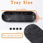 10.6’’ Marble Tray, Decorative Bowl for Home Decor, Natural Marble Key Bowl, Candy Bowl, Decorative Tray for Entryway Table, Vanity and Bathroom Countertop(Black) - Image 2