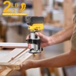 Cordless Compact Router Compatible with DeWalt 20V Battery (Bare Tool), 6 Variable Speeds Router Tool for Woodworking, 800W Fixed Base Wood Router - Image 7