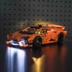 LED Light Kit Compatible with Lego Lamborghini Huracán Tecnica Orange 42196 (Lights Only, No Models), Creative Decor Light Compatible with Lego Lamborghini Huracán Tecnica Orange