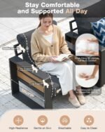 Aoxun Aluminum Patio Furniture Set with Fire Pit Table, 5 Piece Luxury Outdoor Sectional with 6" Olefin Fabric Cushions, Patio Conversation Sets with Waterproof Cover for Backyard, Porch Dark Grey - Image 2