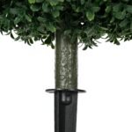 HOMCOM Set of 2 1.3ft (15.7") Artificial Boxwood Topiary Ball Bush with Integrated Ground Stake, Indoor Outdoor UV Resistant Faux Greenery, Faux Plants for Garden, Porch, Balcony - Image 9