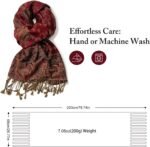 zero season Boho Paisley Pashmina Shawl Wrap Lightweight Scarf for Women, Silky Feel Bohemian Wrap for Travel & Daily Wear - Image 7