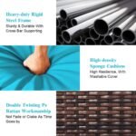 Tangkula Patio Corner Sofa Set 3 Piece, Outdoor Rattan Sofa Set, Includes Lounge Chaise, Loveseat & Coffee Table, Patio Garden Poolside Lawn Backyard Furniture - Image 8