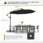 wikiwiki 10ft Patio Umbrellas Offset Outdoor Umbrella Cantilever Hanging Umbrellas w/Infinite Tilt, Fade Resistant Waterproof RECYCLED FABRIC Canopy & Cross Base, for Yard, Garden & Deck, Carbon - Image 2
