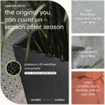 Veradek V-Resin Indoor/Outdoor Taper Planter, Set of 2 (30 inch, Black) - Image 7