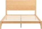 Merax Queen Size Bamboo Platform Bed, Mid-Century Modern Bed Frame with Tall Headboard, Solid Sustainable Bedframe Queen-Size, Wood Slat Support, No Box Spring Needed, Easy Assembly, Natural - Image 6