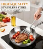 16-Piece Pots and Pans Set, Tri-Ply Stainless Steel Cookware Set with Lids, Non-toxic Kitchen Cooking Set, Dishwasher-Friendly, Induction-Ready, Even Heating, Heavy Duty, Compatible with All Cooktops - Image 3