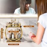 Makeup Organizer for Vanity, Black Gold Perfume Organizer for Dresser, 2-Tier Bathroom Countertop Organizers, Bathroom Counter Shelf Skincare Holder Perfume Tray Cosmetic Display - Image 4