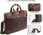 Leather Messenger Bag for Men - Laptop Case, Office Briefcase, Computer Satchel for Laptops - Image 3