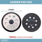 5 Inch 8 Hole Hook and Loop Metal Orbital Sander Pad Compatible with Makita BO5010 BO5030 BO5031 BO5041 XOB01Z Random Orbital Sander, 3 Screw Holes Sanders Replacement Pad Part for 743081-8 743051-7 - Image 4