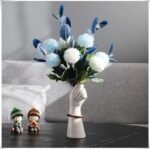Modern Hand Shaped Decorative Vase,9.25''H Ceramic Body Vase, Art Small Flower Vase for Coffee Table Decor,Vases for Flowers,Shelf Living Room Home Farmhouse Table Decor - Image 2