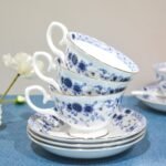 Bone China Tea Set, 21-Pieces Porcelain Tea Set for Adults, Tea Cups And Saucers for 6, with Teapot, Spoons, Sugar Bowl, Creamer Pitcher, Vintage Tea Set for Women Tea Party (Blue) - Image 6