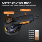 MAXXT Ramdon Orbital Sanders for 6inch, 10000 RPM Electric Orbital Sander with 10PCS Sandpapers, 6 Variable Speed Wood Sander for Woodworking/Sanding/Polishing - Image 3