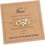 Gift for Mom Girlfriend Besite Sister Infinity Love Heart Bracelet for Women, Gold Silver Statement CZ Rhinestone Infinite Forever Bracelet Anniversary Prom Fashion Accessories Jewelry
