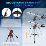 Telescope for Adults High Powered, 90mm Aperture 900mm Professional Astronomical Refractor Telescope for Beginners, Fully Multi-Coated High Light Transmittance for Ground&Moon Observation（Silver Gray） - Image 6