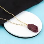 Raw Gemstone Necklace – Natural Crystal Pendant on 18K Gold Plated Chain – 15-25mm Chunky Gemstone – Healing Jewelry for Women – Boho Gift for Her – Adjustable Chain - Image 3