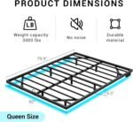 Queen Size Floating Metal Bed Frame with Smart LED Lights & Charging Station, Metal Platform Bed Base No Box Spring Needed, Easy Assembly, Noise Free - Image 2