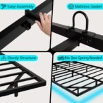 Queen Size Floating Metal Bed Frame with Smart LED Lights & Charging Station, Metal Platform Bed Base No Box Spring Needed, Easy Assembly, Noise Free - Image 7