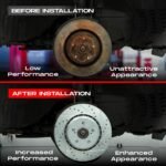R1 Concepts Front and Rear Brake Kit For 2009-2014 Acura TSX, 2008-2012 Honda Accord EX, EX-L Coupe & Sedan| Drilled Slotted Brake Rotors| Ceramic Brake Pads and Rotors Kit| Hardware included - Image 7