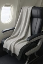 Jet&Bo Luxurious Cashmere Merino Blend Travel Blanket, Airplane-Ready Cashmere Travel Throw in Packable Pouch, Soft, Lightweight and Breathable 55"x45" (Gray and Charcoal) - Image 5