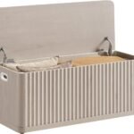 SICOTAS Storage Bench 40.2" Wide Shoe Bench with Lift Top Large Wooden Storage Chest Trunk Modern Blanket Chest with 2 Safety Hinges & Seating for Bedroom Entryway Living Room Hallway